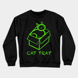 Cat in a box cat trap Crewneck Sweatshirt